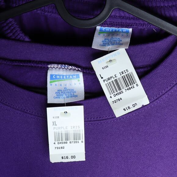 Vintage NOS Mervyn’s Cheetah Sweatsuit Purple Iris XL/L USA - Picture 4 of 4